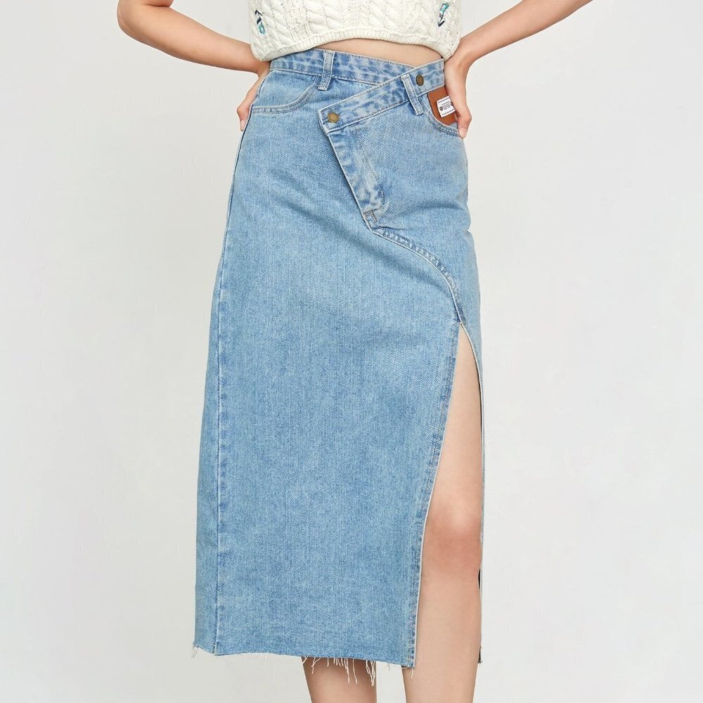 J.Ing Samaria Light Sky Blue Asymmetrical Skirt Size Small Nwt — image 2 of 7